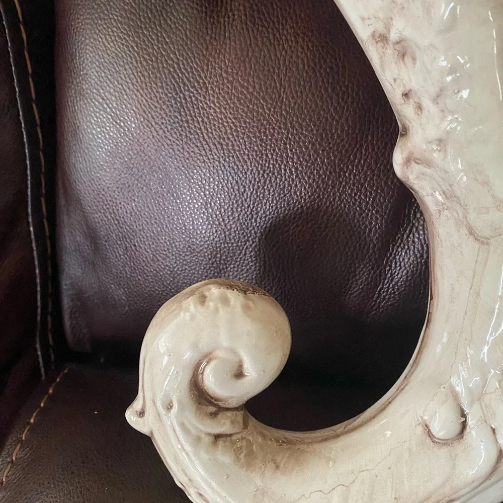 Vintage Italian Capodimonte Porcelain Floral Cornucopia Wall Sconce Planter 14”H